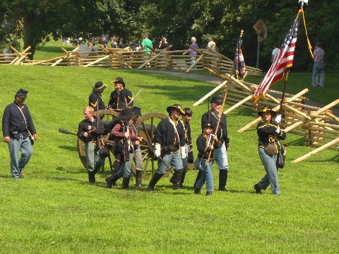 The troops take to the field.